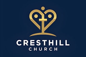 do modern baptist church religious christian and ministry logo with copyright