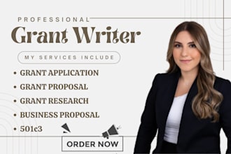grant writing and submission, proposal, research, application, business plan