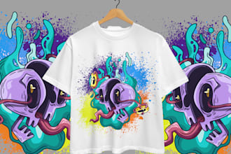 make graphic, graffiti and typography t shirt design for you