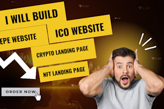 build pepe website, ico website, crypto landing page, nft landing page
