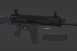 model realistic weapon, 3d gun assets and uv unwrap for unity ready video game