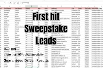 generate first hits sweepstakes leads