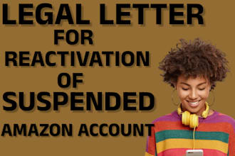 write legal letter for suspended amazon account reactivation, amazon reinstate