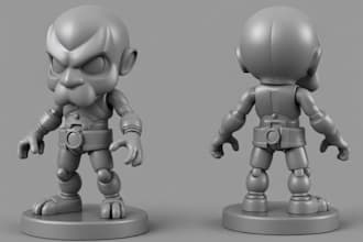 sculpt 3d action figure 3d toy 3d miniature 3d model stl file for 3d printing