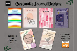 design custom amazon KDP journals planners low content books with covers