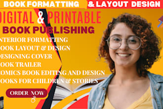do professional book formatting, layout design, typesetting, and ebook design