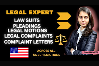 write motion, petition, lawsuit, pleadings, demand letters and legal document
