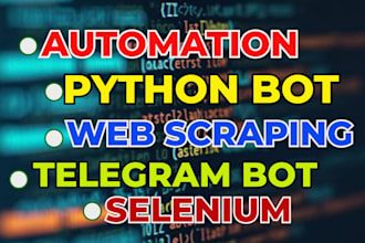 do python bot automation task web scraping web crawling and telegram bot