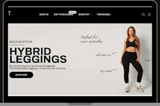 design premium smart athleisure website, sportswear, activewear shopify store
