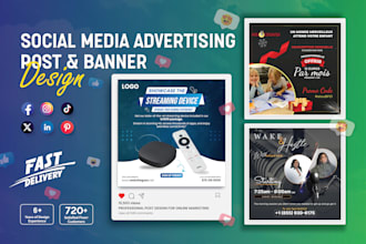 design social media advertising posts, facebook ads, instagram post and ads