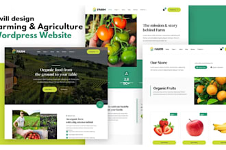 design farming agriculture website for commercial farmer or local farmer