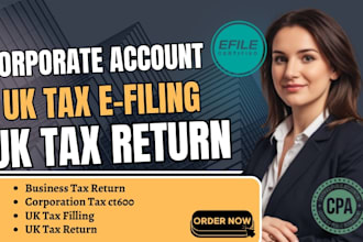 do corporate tax return ct600 and file uk company account with hmrc as cpa