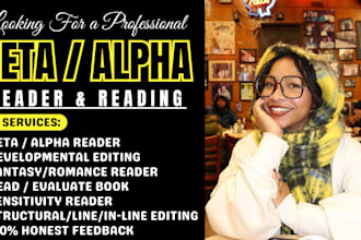 be your fantasy beta reader or romance beta reader for constructive feedback