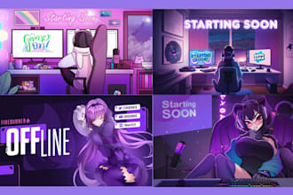 draw offline brb starting soon screens twitch, anime steam capsule be right back