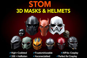 sculpt 3d mask 3d helmet 3d printing 3d model mask cosplay 3d cosplay helmet 3d