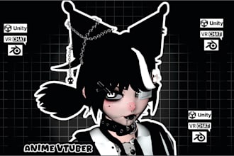 sculpt 3d realistic or anime vtuber, vrchat, and gmod avatar for you