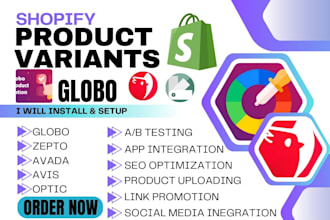 setup shopify product variants globo avis optis avada zepto with product listing