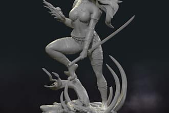 create 3d nsfw character, erotic posed figurine, toy design,fan art, anime model