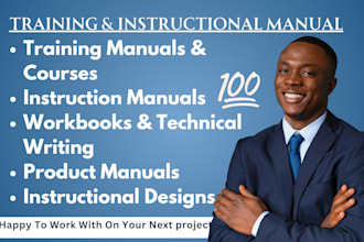 create, edit instruction training manual, user guide, workbook, digital brochure