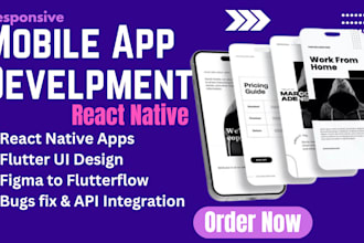 develop flutter app react native app figma to flutterflow flutter ui