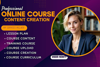 create online course content course curriculum lesson plan course creation