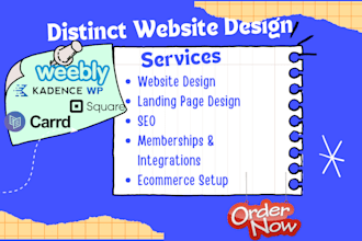 design a carrd website, weebly, kadence, generatepress, square online website