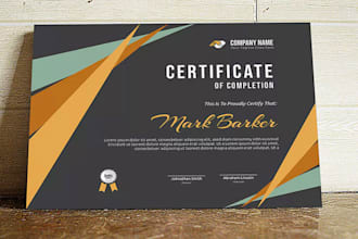 custom certificate, diploma, gift, award,ged, course certificate template design