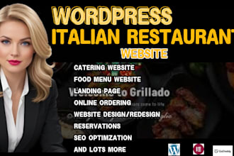 wordpress italian restaurant and catering website online ordering food menu site