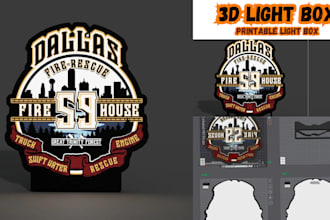turn logo, text to 3d printable light box, neon box, keychain or coaster 3mf stl