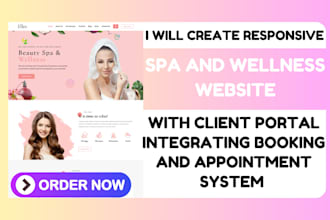 build spa wellness therapy skincare website integration with cosmetology