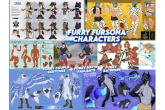 create furry art, fursona designs, digital illustrations, character art, nsfw