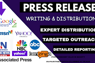 do top press release distribution and press release writing in 24 hrs