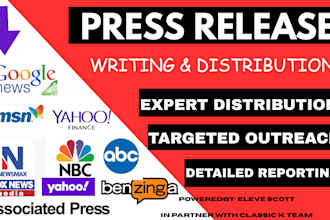 write and distribute your book press release to major news outlets