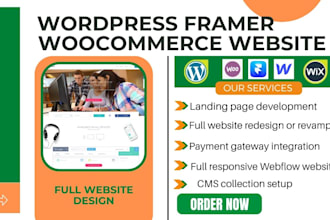 design wordpress webflow framer shopify website figma to webflow figma to framer