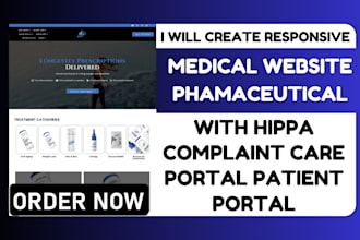 build a medical pharmaceutical website with hippa complaint patient portal fda