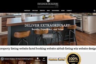 property listing website hotel booking website airbnb listing wix website design