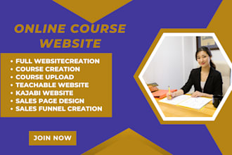 design a kajabi website, kajabi online course, thinkific, teachable