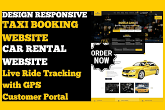 design taxi booking website car rental wordpress website with customer portal