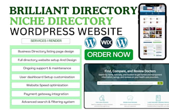 design brilliant directory business medical real estate niche job portal website