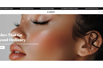 design lash extension shopify store hair extension store beauty website