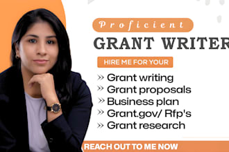 write a winning grant proposal, grant research and application, business plan