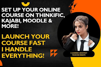 setup online course on thinkific kajabi learnworld mighty network moodles book