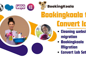 bookingkoala migration, bookingkoala to convertlab, convert lab website setup