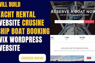 build yacht rental website crusine ship boat booking wix and wordpress website