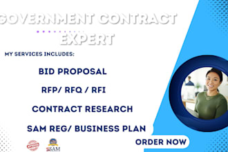 write and respond to government rfp, rfq, bid proposal, grant, and business plan