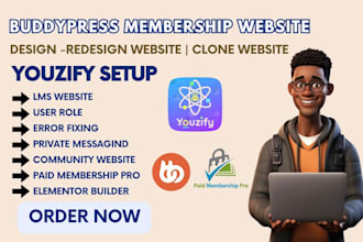 create a community website using buddypress, youzify, with paid membership pro