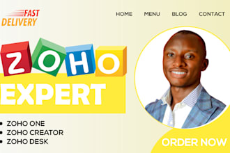 set up your zoho one, campaigns, bigin, creator, desk, inventory, crm, ai expert