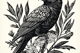make a artistic linocut illustration in my style