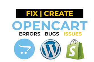 fix opencart and shopify store issues, bugs design website