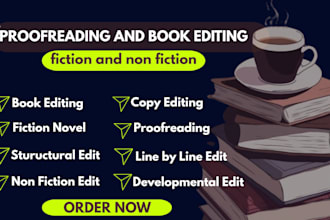 proofread and edit fiction novel non fiction memoir with structural line editing